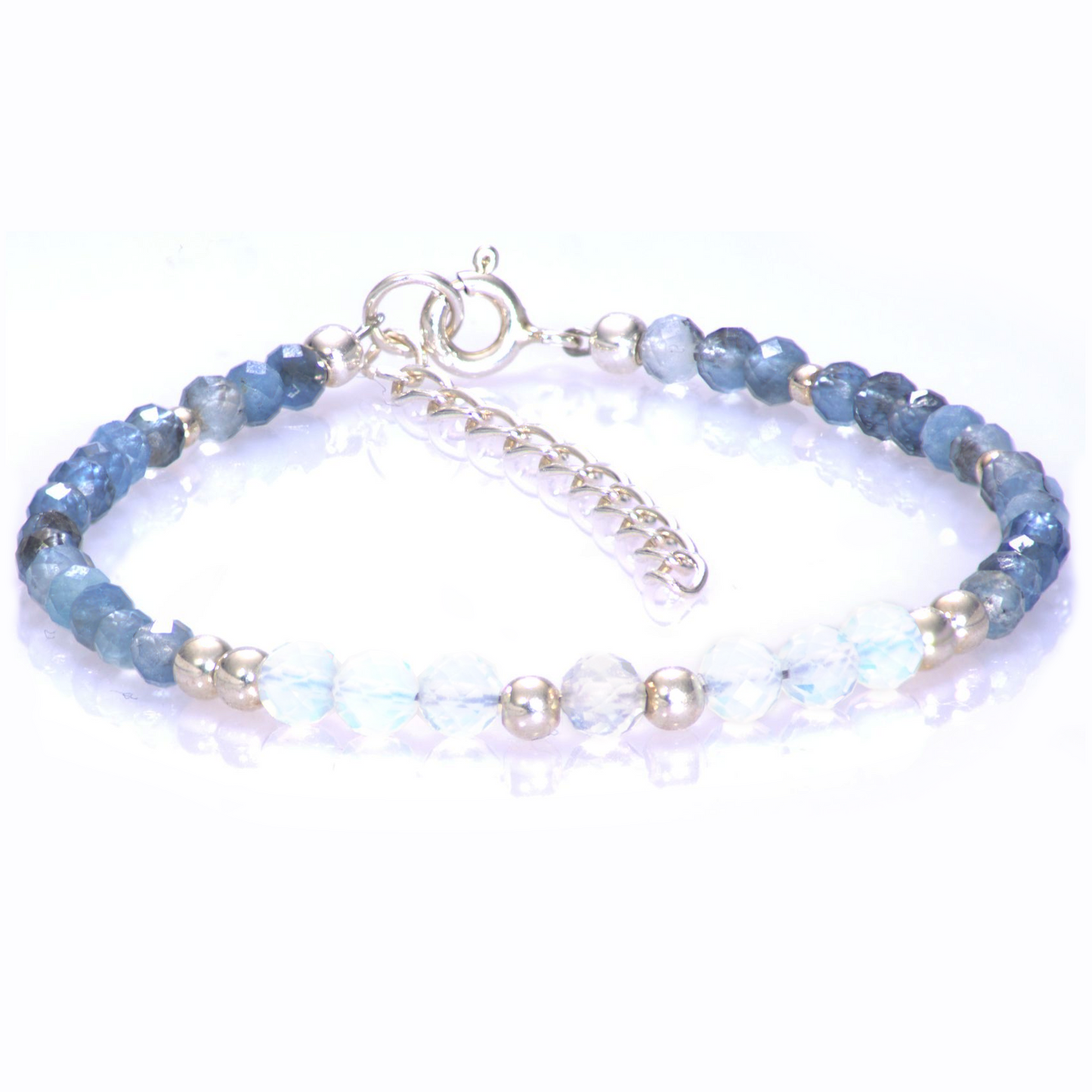 Bransoletka z akwamarynu i opalitu