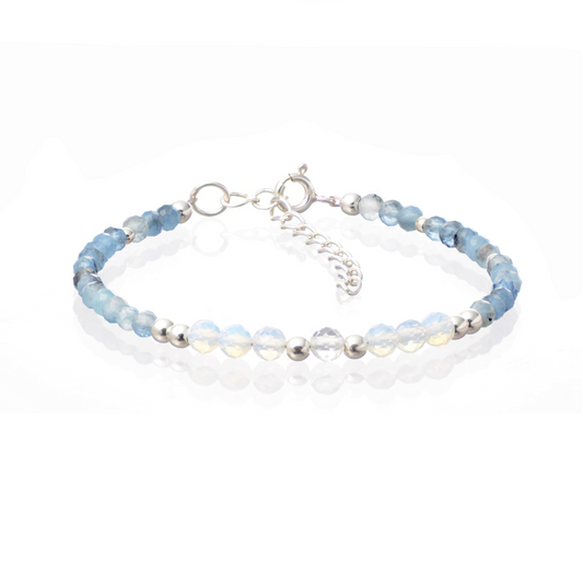 Bransoletka z akwamarynu i opalitu